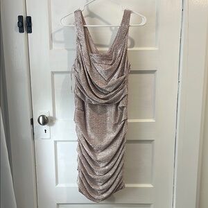 Express Rose metallic Draped Women's Dress